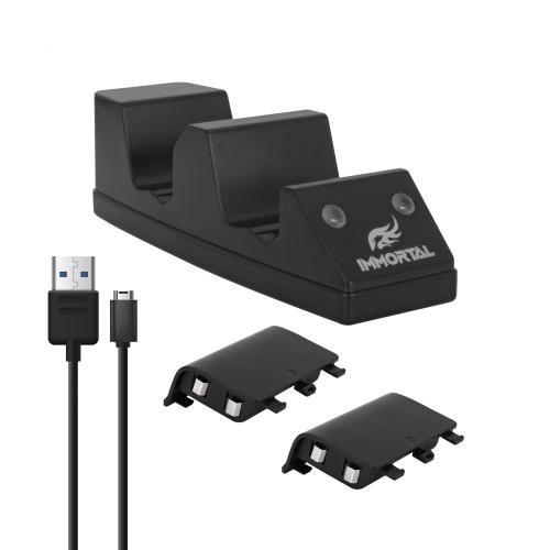 Immortal Cargador dual para Xbox One con 2 baterias 12mAh - egos, 4xUSB 65x70x250mm, 1 año de garantía
