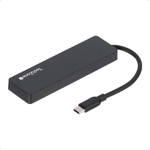 Hub TZACHB01 TechZone CONNECT HUB 3.0 4 EN 1 USB 3.0 - color negro, conexión USB tipo C