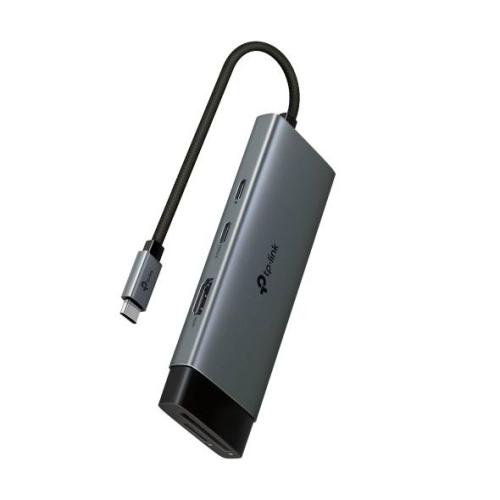 Hub USB tipo C 7 en 1 (UH7020C) Conector 1*USB tipo C - 7 puertos, Interfaz de vídeo 1*HDMI 4K a 60 Hz