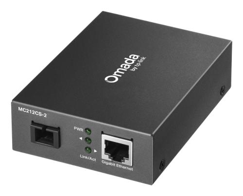 Convertidor de medios Omada Gigabit WDM (MC212CS-2) 1 puerto de fibra Gigabit SC/UPC - 1 puerto RJ45 de 10/100/1000 Mbps (MDI/MDIX automático
