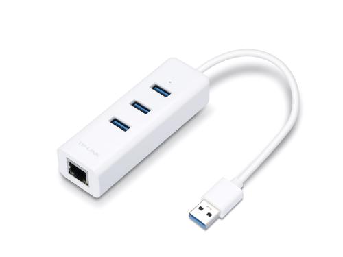 Adaptador USB 2 en 1 con Hub de 3 Puertos USB 3.0 y Adaptador Ethernet Gigabit (UE330) -