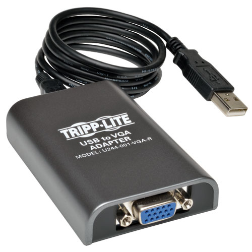 Adaptador USB TRIPP-LITE U244-001-VGA-R - USB 2.0, Negro
