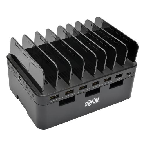 Estación Tripp Lite de Carga USB de 7 Puertos con Quick Charge 3.0 - Puerto USB-C, Almacenamiento de Dispositivo, Salida de Carga USB 5V 4A (60W) U280-007-C
