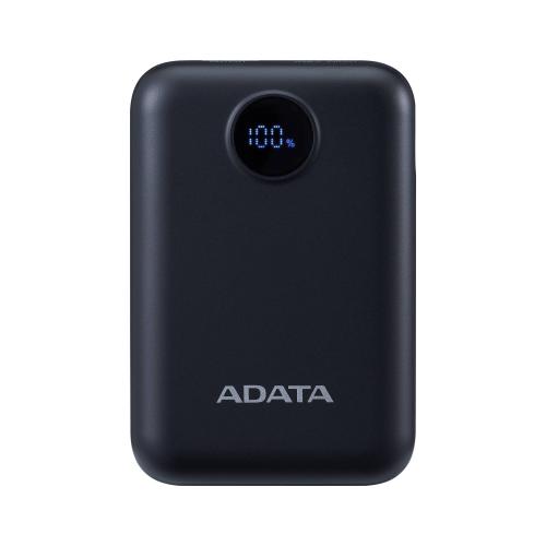 PowerBank ADATA C100 de 10 - 000 mAh. Carga simultánea de 2 dispositivos. Con indicador LED de carga. Color NEGRO. PC10022-12BK