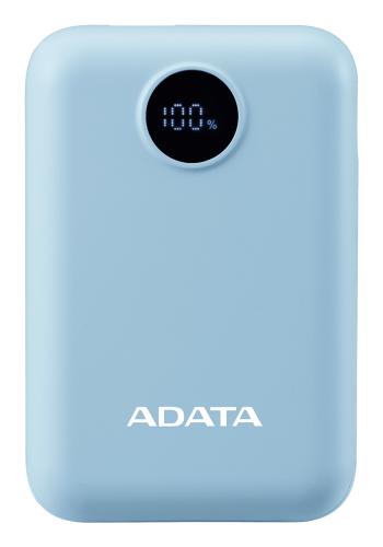 PowerBank ADATA C100 de 10 - 000 mAh. Carga simultánea de 2 dispositivos. Con indicador LED de carga. Color AZUL. PC10022-12LB
