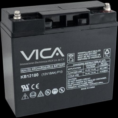 Batería de Reemplazo VICA 12V/18A - Tipo de acumulador: Plomo/Paquete sellado libre de mantenimiento - Tiempo de vida útil 5 años aprox -