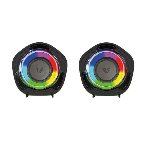 Bocinas 2.0 Gamer Glimm Penta BG545 Balam Rush Conexión Bluetooth 5.0/USB - Iluminación RGB 10 modos, 6w RMS. Sonido estéreo