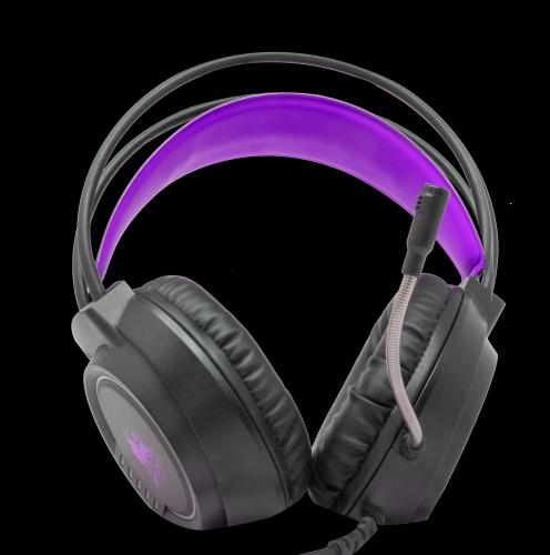 AUDIFONOS HEADSET GAMING OVER-EAR NBHG KIMERA RGB ALAMBRICO 3.5MM USB PC CONSOLAS CELULAR MICROFONO FLEXIBLE INC ADAPTADOR FUCSIA -