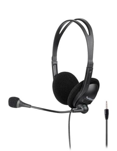 Diadema ligera con micrófono flexible ipara videollamadas. - Tipo de conector: 3.5 mm, Longitud del cable 150 cm, Compatibilidad: Windows, MacOS y Android