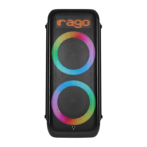 BAFLE VORAGO KSP-700 DOBLE 10 2 + 2 2 120W-RMS / BT / TWS / MICROFONO RECARGABLE / USB / TF / AUDIO HIFI CON SUPER BASS / CAJON DE MADERA / POWER BANK -