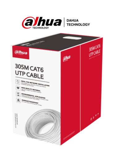 Bobina de cable UTP 100  cobre / Categoria 6 / Color blanco / Interior / 305 Metros / Redes / Video NB -