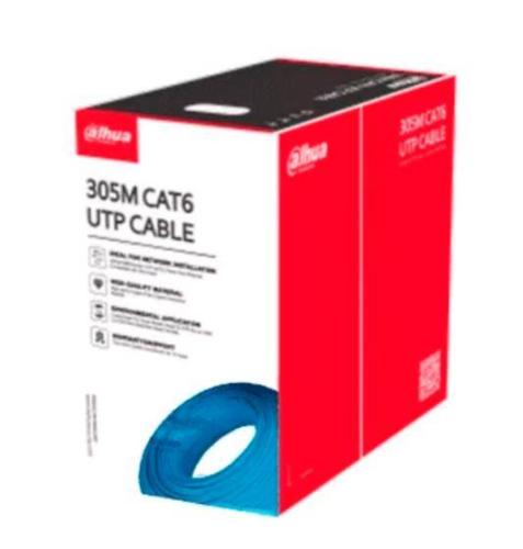 Bobina de Cable UTP Cat 6 100  Cobre/ Color Azul/ Uso Interior/ 305 Metros/ Ideal para Redes y Video/ Certificado CPR Eca/ Estandares: Q/DXJ 067-2019 - EN505