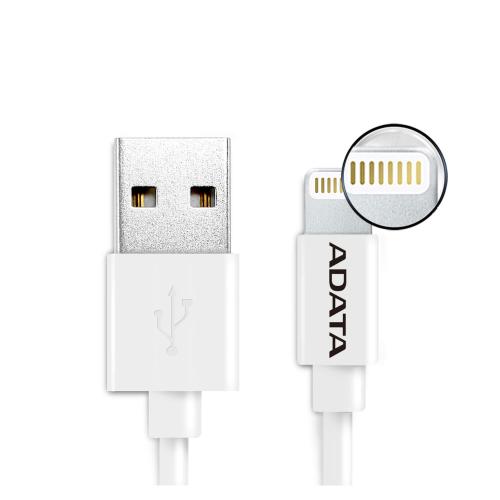 Cable Lightning ADATA AMFIPL-1M-CWH  ADATA AMFIPL-1M-CWH - USB, Lightning, Blanco