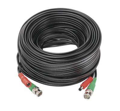 Cable Coaxial Armado HIKVISION DIY-20M-HD - 20 mts, Negro