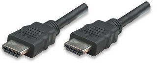 323222 Cable HDMI de Alta Velocidad con Canal Ethernet HEC - ARC, 3D, 4K a 30Hz, Macho a Macho, Blindado, Negro, 3 m