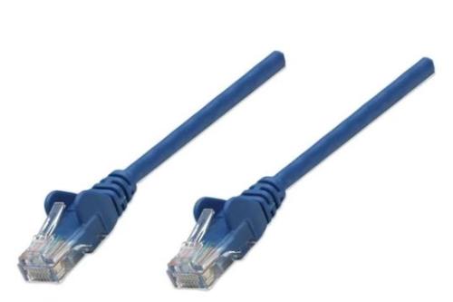 Cable de red UTP - Cat6, 3m (10ft), 100  Cobre, Contactos chapa de oro, Cable Patch Azul INTELLINET 342605