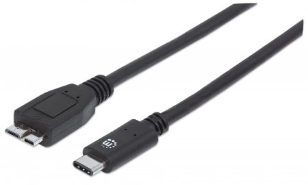 353397 Cable para Dispositivos USB-C de SúperVelocidad+. Conector C macho a SuperSpeed Micro-B macho - Longitud 1m, Color Negro.