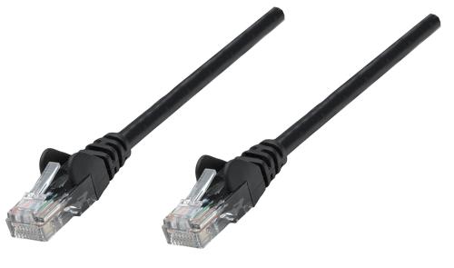 Cable de red S/FTP - Cat6a, .3m (1ft), 100  Cobre, Hasta 10Gb, Contactos 50micras de oro, Blindado, Cable Patch Negro INTELLINET 313834