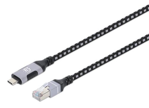 Cable USBC V3.2 a RJ45 2M Cat6 (394826) MANHATTAN -