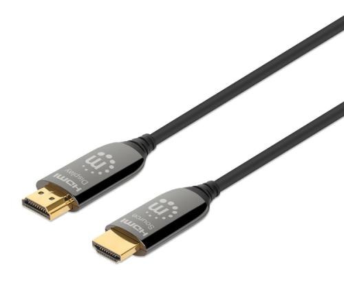 Cable HDMI Optico (356183) Manhattan Activo HDMI de Ultra Alta Velocidad 8K a 60 Hz - 20 m, macho a macho, con certificación CMP/CPR, compatible con4K@120 H
