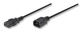 301152 Cable de alimentación Monitor a CPU - 1.8m, Conecta la mayoría de monitores a la fuente de alimentación de la PC, sirve como cable de extensión