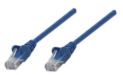 Cable de red UTP - Cat6, 1m (3ft), 100  Cobre, Contactos chapa de oro, Cable Patch Azul INTELLINET 342575