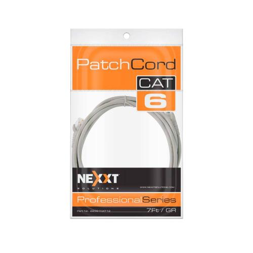 Cable patch cord Cat.6 UTP - multifilar, con revestimiento tipo CM, 2.10M, Gris 24AWG