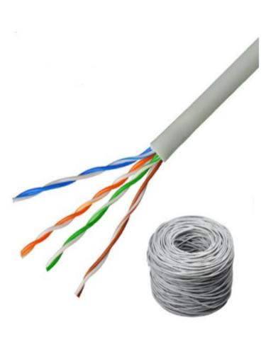 SAXXON OUTP5ECOP100BC - Bobina de Cable UTP Cat5e 100  Cobre/ 100 Metros/ Color Blanco/ Uso Interior/ 4 Pares/ Soporta Pruebas de Rendimiento -