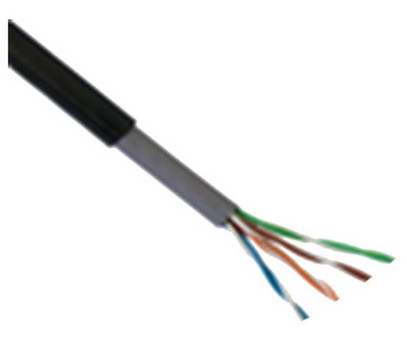 SAXXON OUTPCAT5ECOPEXT - Bobina de Cable UTP Cat5e 100  Cobre/ 305 Metros/ Exterior con Doble Forro/ Color Negro/ Ideal para Cableado de Redes -