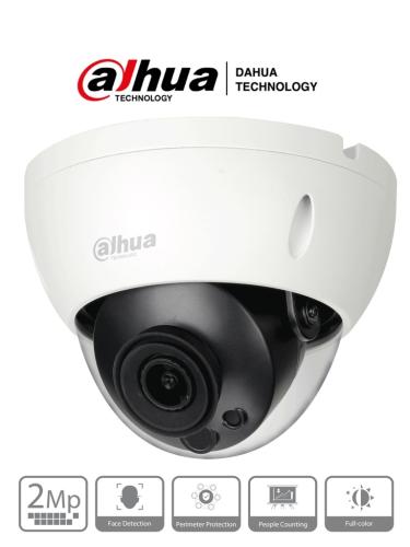 DAHUA IPC-HDBW5241RN-ASE-V2 - Cámara IP Antivandálica 2 MP 2.8 mm106°/ 50 mts/Det Facial/Perimetral/ Conteo de Per/ Starlight/ ePoE/ H.265/ IP67/ IK10 -