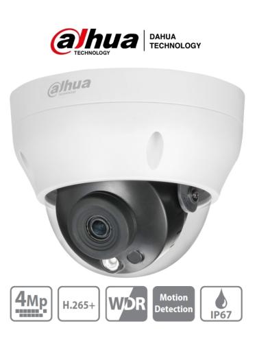 DAHUA IPC-HDPW1431R1-S4 - Camara IP Domo de 4 Megapixeles/ Lente de 2.8mm/ IR de 30 Mts/ H.265/ WDR Real/ IP67/ PoE/ 3D DNR/ HLC/ -