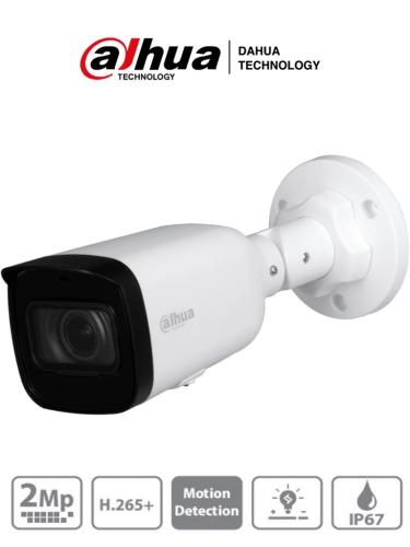 DAHUA IPC-HFW1230T1N-ZS - Camara IP Bullet de 2 Mp/ Lente Motorizado de 2.8 a 12mm/ H.265+/ IR de 50 Mts/ IP67/ PoE/ Ranura para MicroSD/ DWDR -