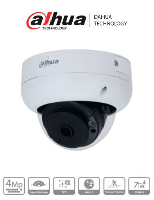 DAHUA IPC-HDBW3441R-AS-P Cámara IP domo antivandálica de 4 MP - 2.1 mm, visión nocturna de 15 m, IA WizSense. Incluye PoE, WDR, H.265+, IP67, IK10
