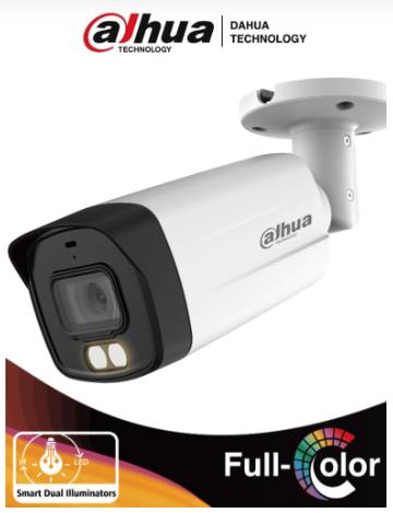 DAHUA HAC-HFW1509TMN-IL-A - Cámara Bullet de 5 MP Dual Inteligente y Full Color. 2.8 mm y un ángulo de visión de 111° - micrófono, 40 mts, WDR de 130 dB