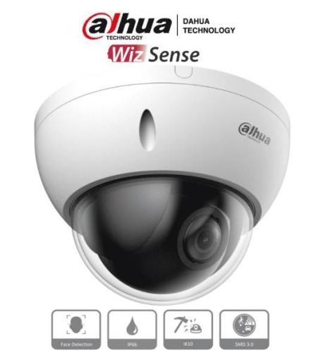 DAHUA SD22204DB-GNY - Cámara IP PTZ de 2 MP / WizSense/ 4x de Zoom óptico/ Starlight / Detección facial/ IK10/ IP66/ Ranura para MicroSD/ PoE -