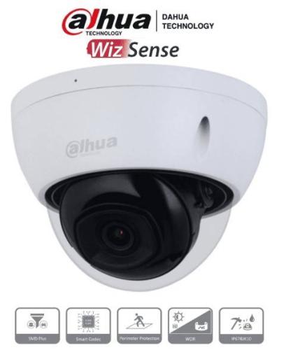 DAHUA IPC-HDBW2541E-S - Cámara IP domo antivandálica 5 MP - 2.8 mm y  111°.IR 30 m, WizSense, SMD, micrófono, PoE, ranura MicroSD, protección IP67