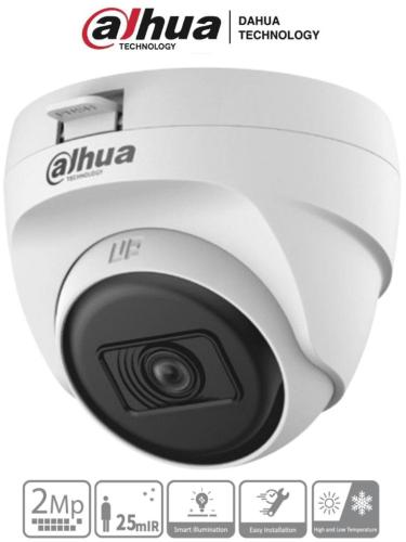Camara DAHUA HAC-T1A21N-U-28 - Cámara Domo de 2 Megapixeles - Lente 2.8 mm, 100 Grados de Apertura, Smart ir 25 Mts, Uso Interior, CVI, TVI, AHD, CBVS.