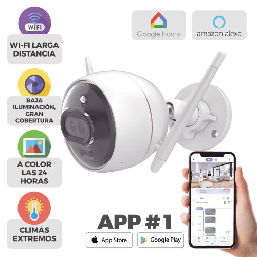 EZViZ (C3X) Cámara Bala - Máxima Resolución 1080P (2MP), 2.8mm 30m, Generales H265 SD(256GB) Nube Exterior, Audio Micrófono / Fuente Micro USB 5Vcd/5W.