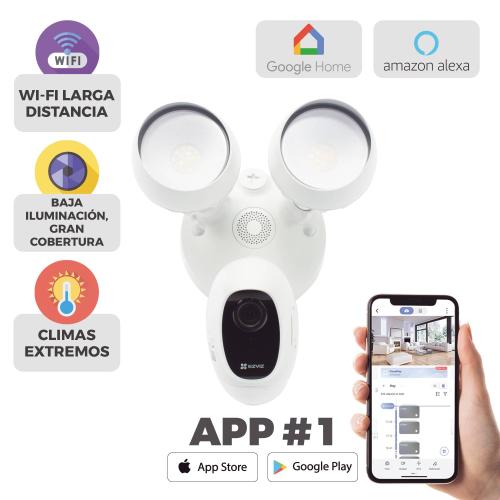 Cámara IP 2 Megapíxeles (1920 x 1080) (LC1C)/Lente 2.8 mm/Grabación en la Nube/Audio dos vías/Sirena Integrada/Sensor PIR/Micro SD/IP65/H.265. EZVIZ -