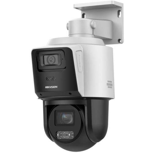 TandemVu PTZ IP 4mp/ Panoramica 4mp/ 4X Zoom/ Dual Light 40m IR + 30m Luz Bca/ ACUSENSE/ IP66/ PoE+/ DARKFIGHTER/ Micro SD/ Incluye Base Techo o Pared -
