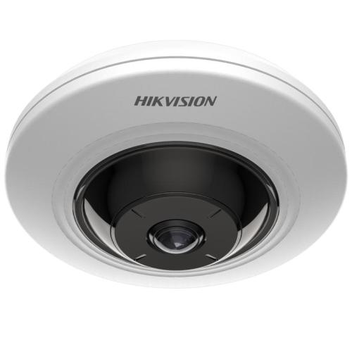 Cámara Mini Fisheye IP 5 Megapíxel DS-2CD3956G2-IS(U) / Panorámica 180° - 360° / 8 mts IR / Interior / PoE / HEOP / ACUSENSE / Detección Facial / Micrófono -
