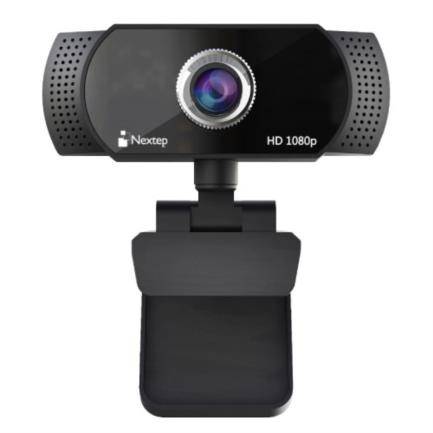 Cámara Web Nextep NE-423 FHD 1080P USB Ajusta 360 grados  Color Negro -