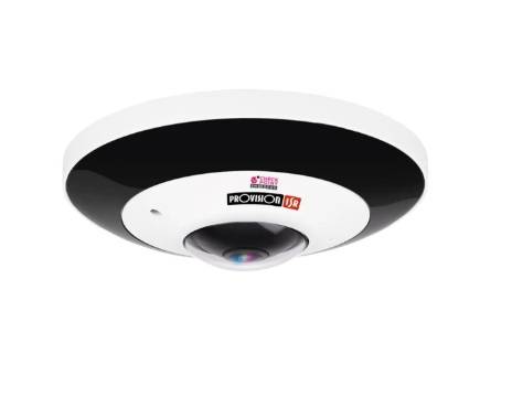 Cámara fisheye IP 6 MP - Lente 1, 65 mm (360° for Ceiling Mount / 180° For Wall Mount), de dia detecta hasta 90 mts, DDA, microfono, WDR, IP67