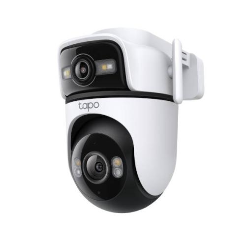 Cámara de seguridad exterior con doble lente y función Pan/Tilt -