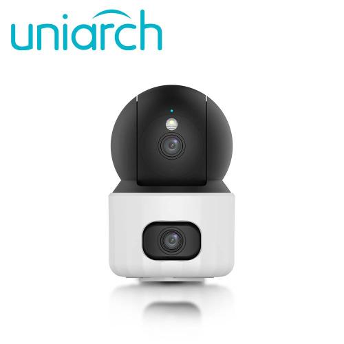 Cámara IP Wifi Uniarch (Uho-S3S-M33D) 3MP+3MP / Lente 4mm / IR10M / MicroSD 512GB / Micrófono + Altavoz / USB-C / Interior / Serie Panda -