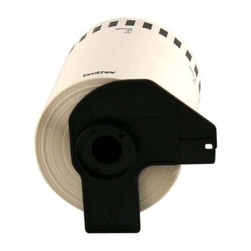 Etiqueta blanca de papel Brother DK2243 de 101 mm de ancho x 30.4mts de largo. Impresión en negro. -