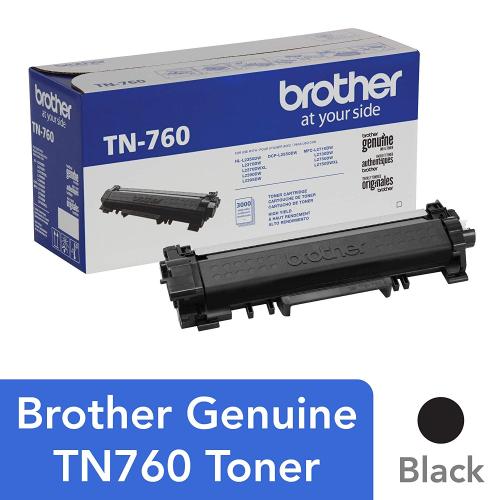 Tóner Brother TN760 - negro, rendimiento aproximado 3, 000 páginas, para equipos DCPL2551DW.