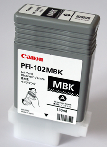 Tanque de tinta CANON PFI-102 MBK - Negro, Inyección de tinta