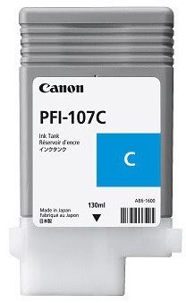 Tanque de tinta CANON PFI-107C - Cian, Inyección de tinta, Ampolla