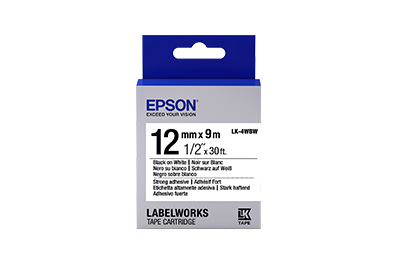 Cinta LK-4WBW EPSON - para equipo LW300/LW400 /LW-600 12 mm (1/2") BLANCO/NEGRO